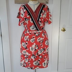 Floral Faux Wrap Dress